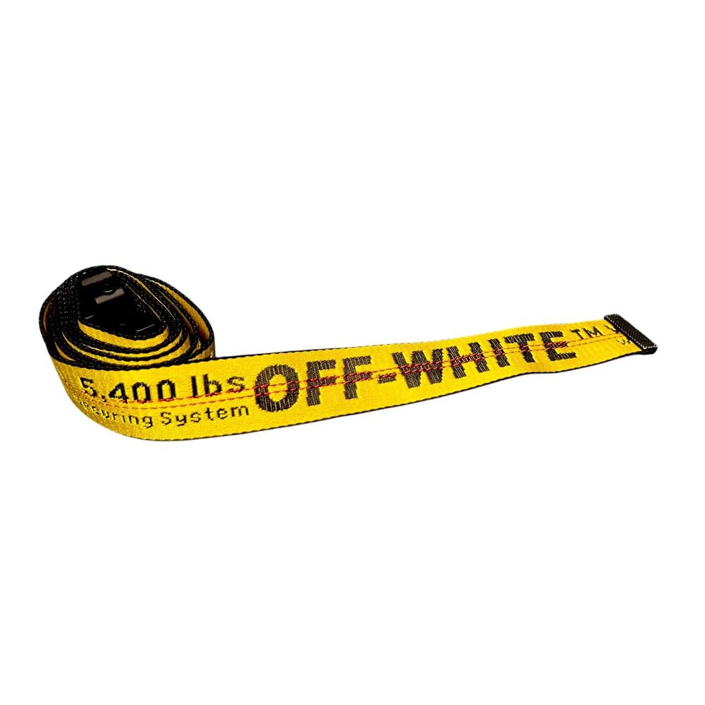 OFF-WHITE Industrial Yellow 79" Web Logo Belt Virgil Abloh Streetwear $225